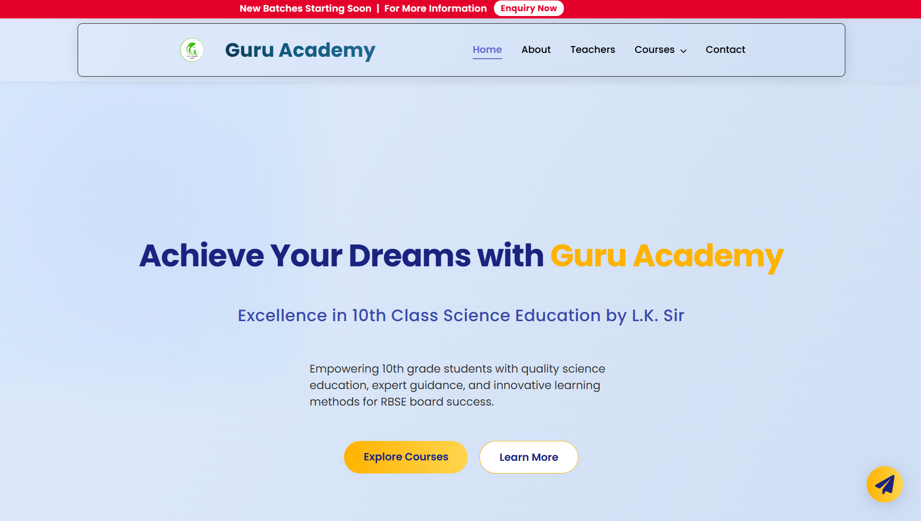 Guru Academy Project - Online Coaching Website by ZAMYT